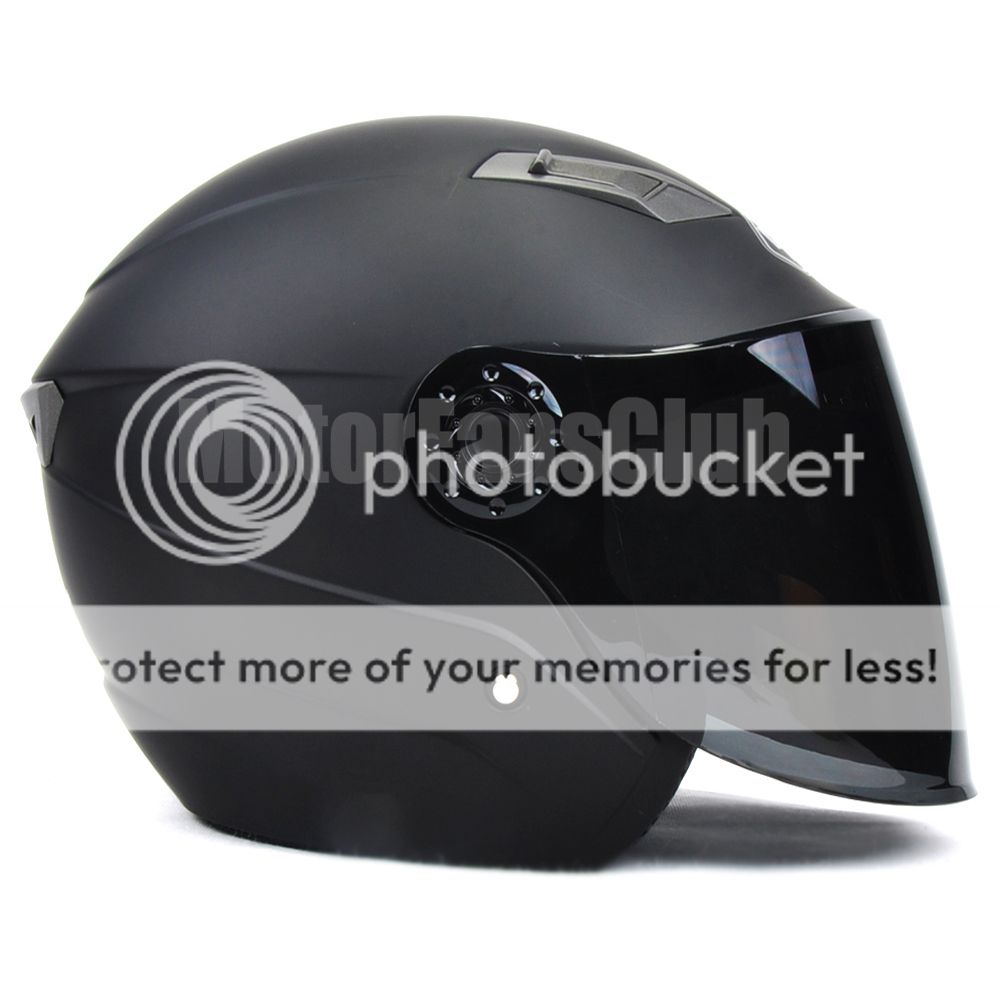 DOT ECE Motorcycle Bike 3/4 Open Face Half Helmet Full Shield Visor S/M